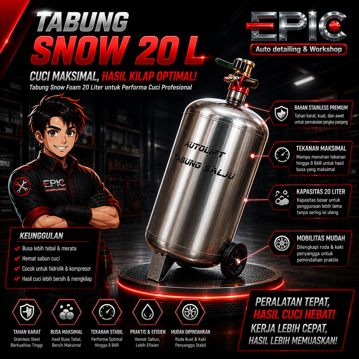 TABUNG SNOW 20 LITER